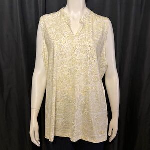 Nike's Women's Sleeveless Dri-Fit Saffron Sleeveless Golf Top